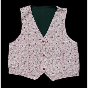 Vintage Christmas Baking Apron Vest Handmade Green Red Candy Canes See Meas